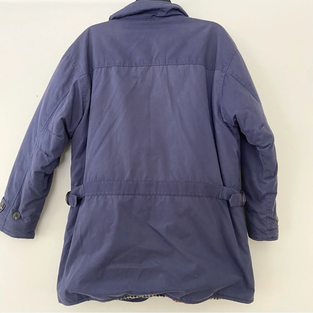 St Johns Bay Jacket Men's M Barn Chore Coat Blue Plaid Lining Outdoor Country